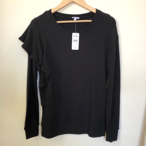 NWT• Splendid• Ruffle Crew Neck Sweater - Picture 8 of 8